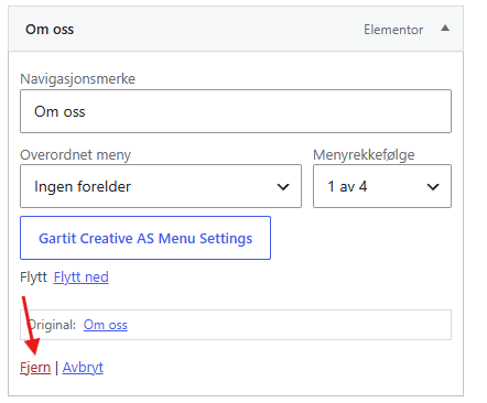 Fjerne menypunkt fra WordPress-meny.
