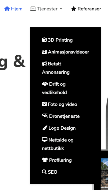 Kontrollere oppdatert meny på WordPress-nettside.
