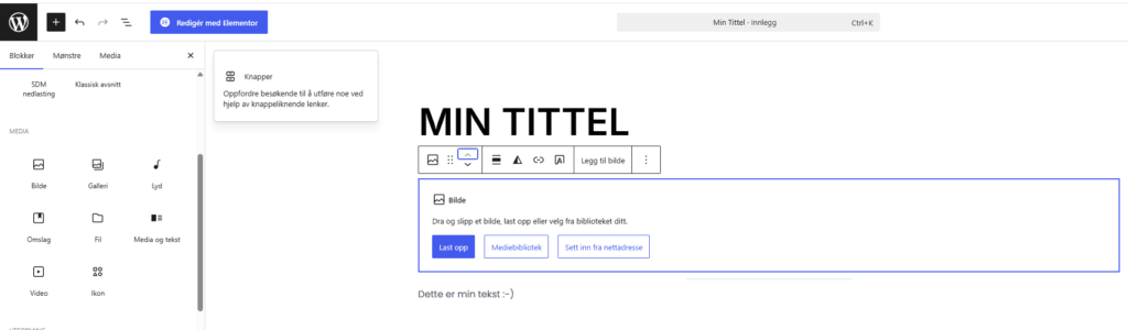 Legge til bilde i WordPress-innlegg.