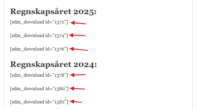 Vise nedlastbar fil på WordPress-side med shortcode.
